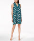 Vince Camuto Pleated Floral Print Shift Dress